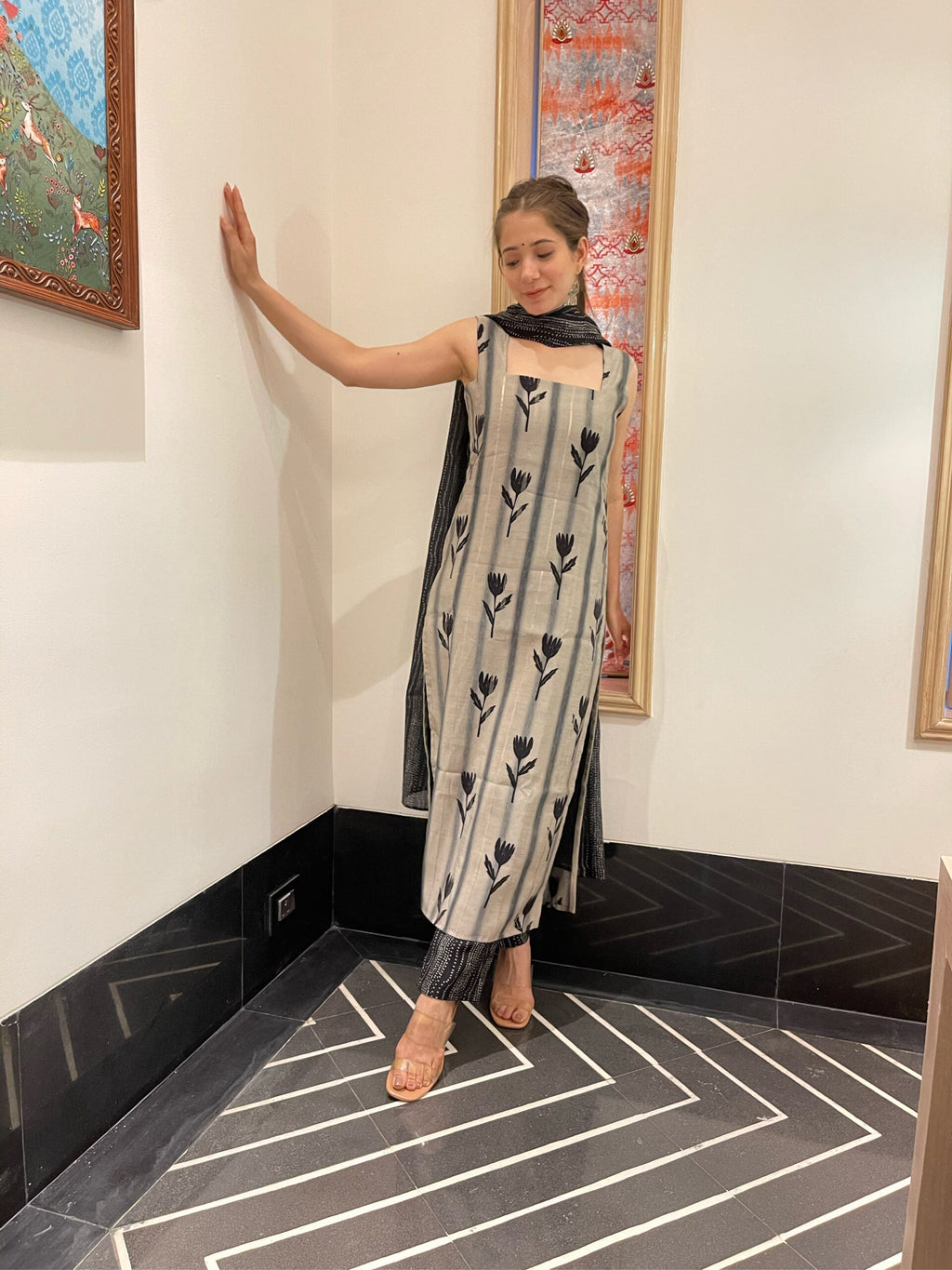 Erina grey kurta set