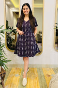 AUBERGINE IKAT SHIRT DRESS