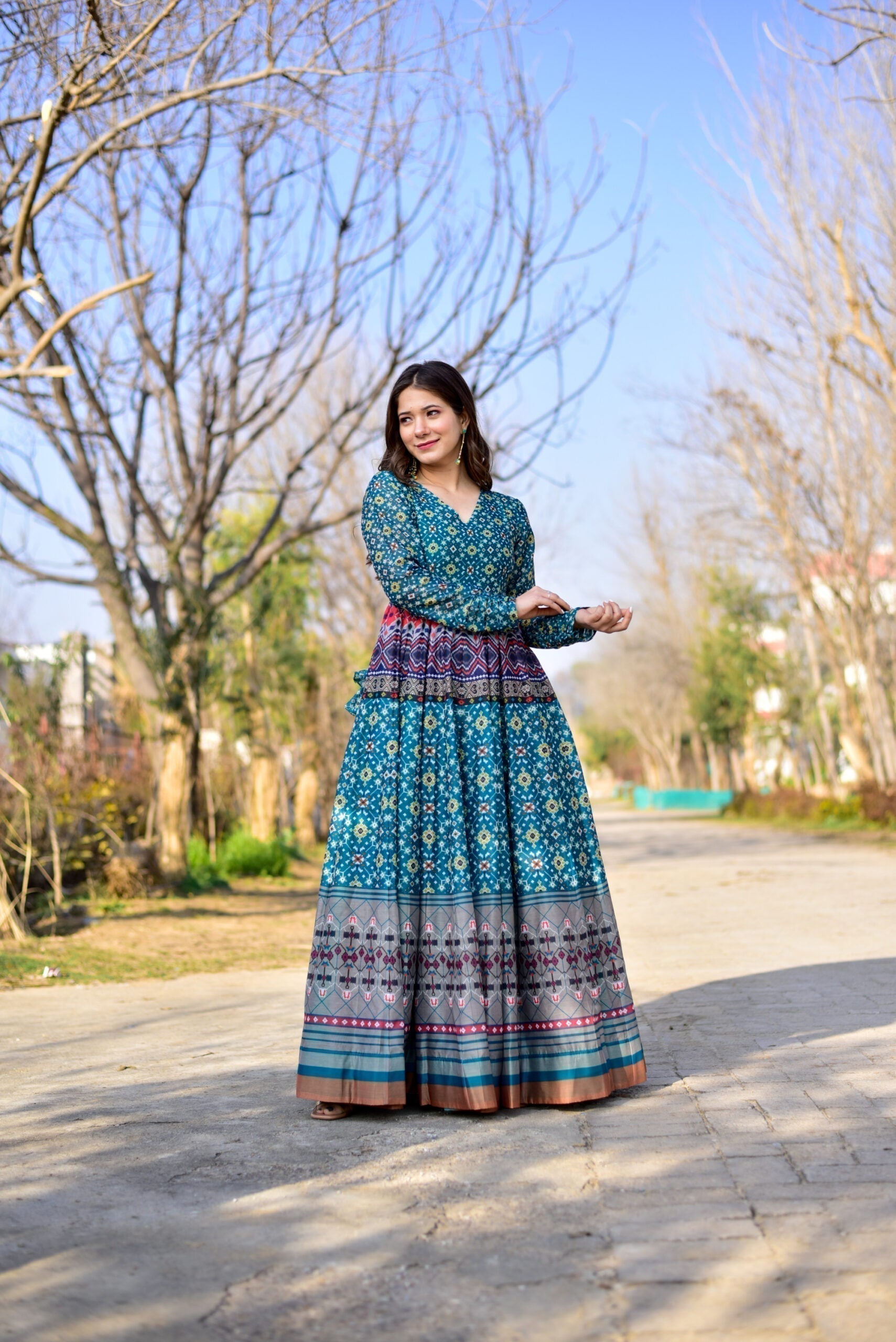 kushangini chanderi maxi set
