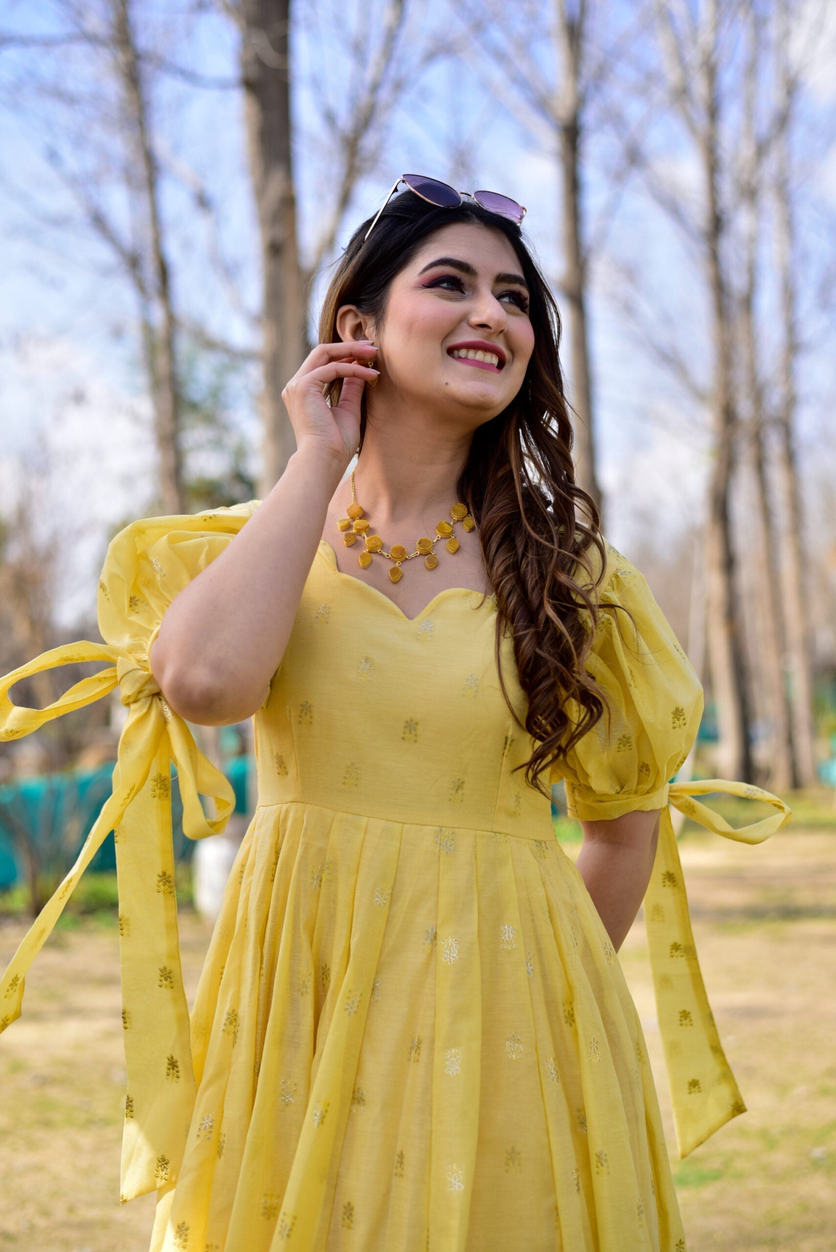 farzana yellow chanderi dress