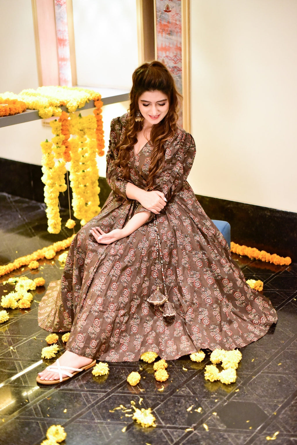 mannat brown cotton suit set