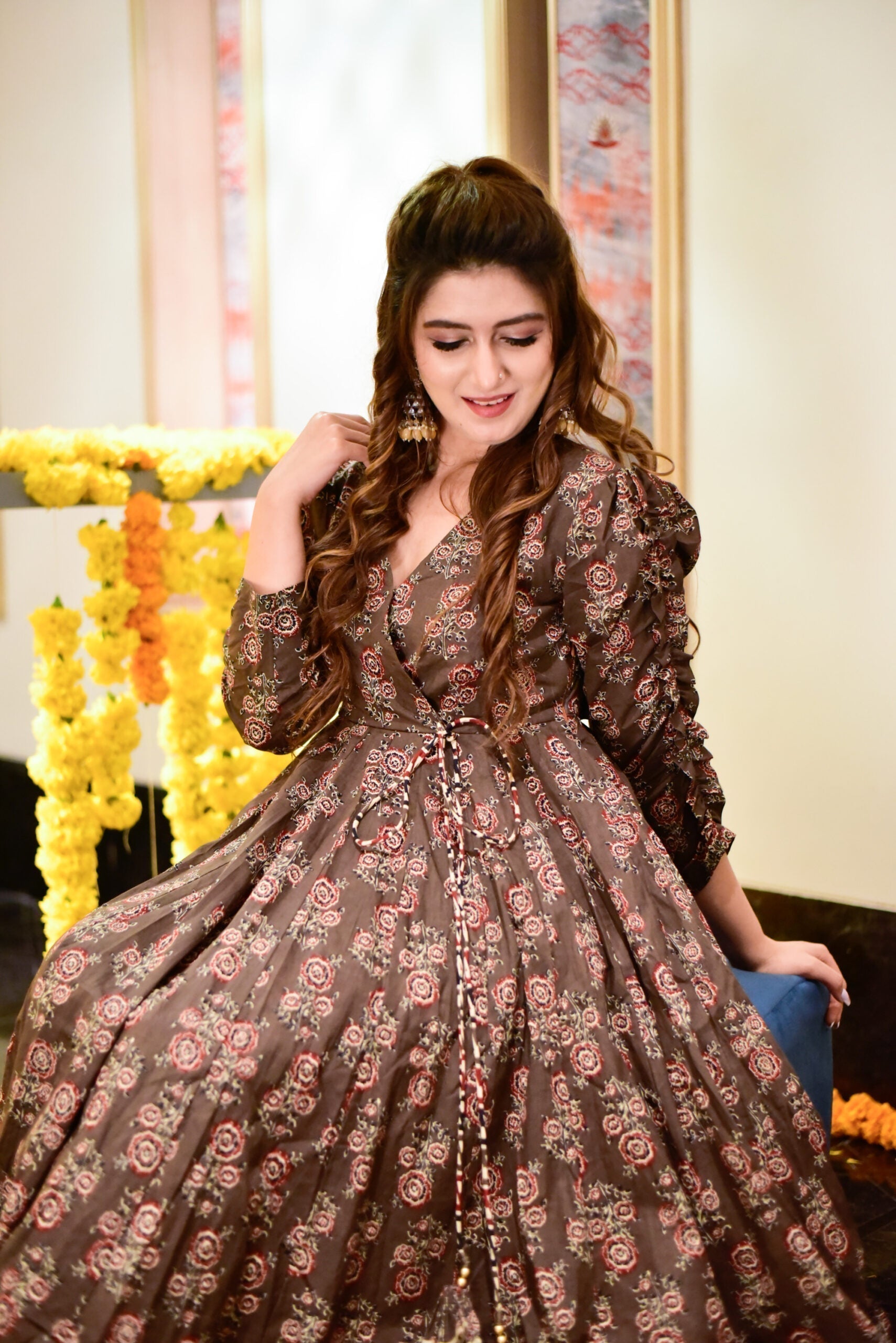 mannat brown cotton suit set