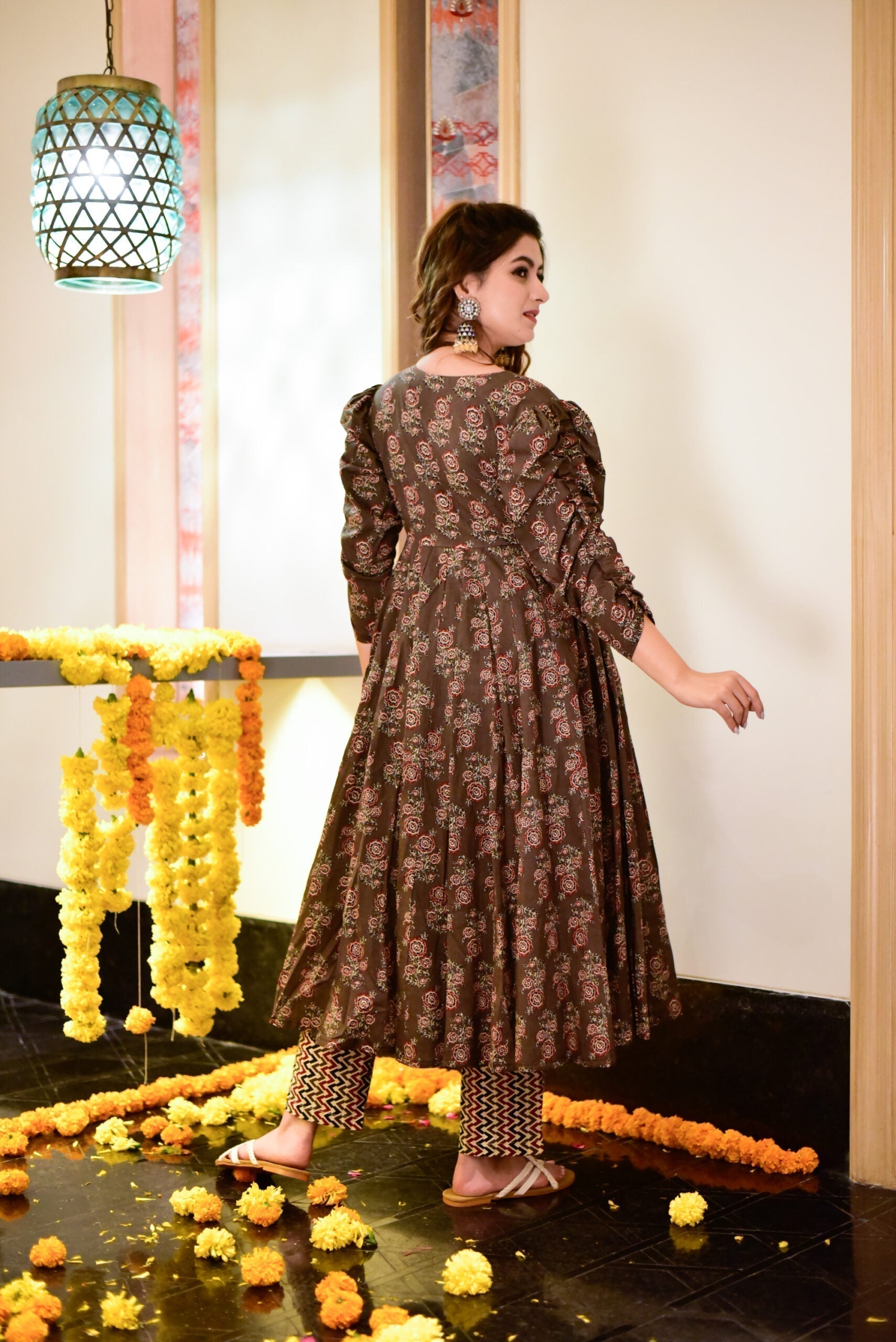 mannat brown cotton suit set