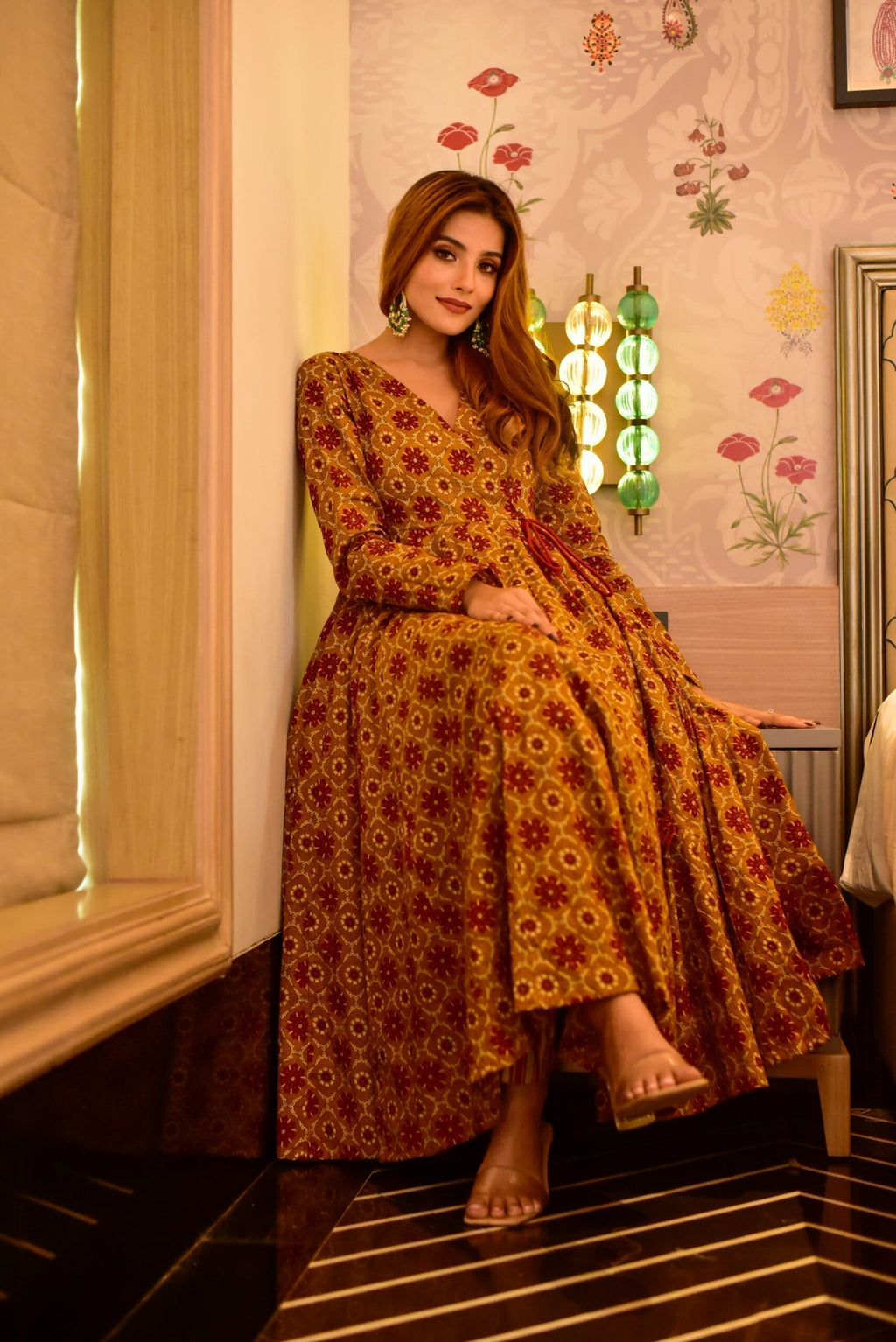 aarna mustard cotton suit