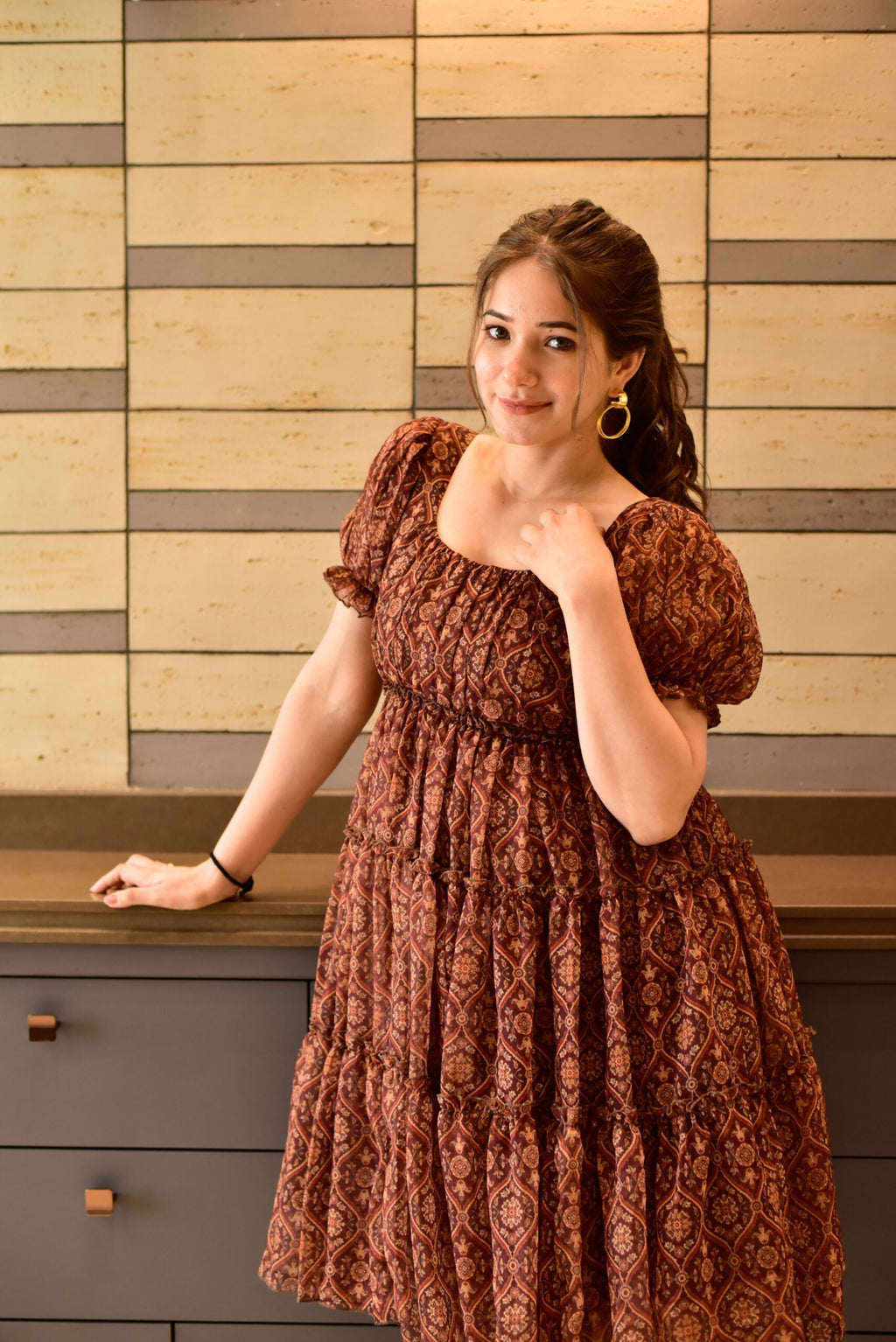 brown harbour georgette dress