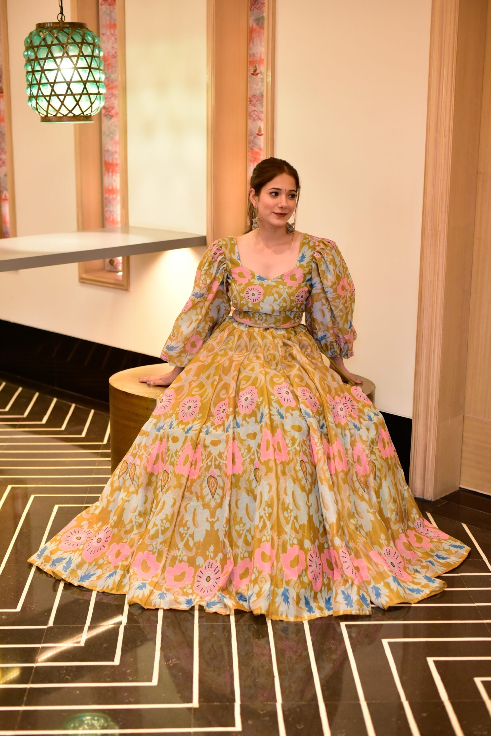 medallion floral lehenga choli