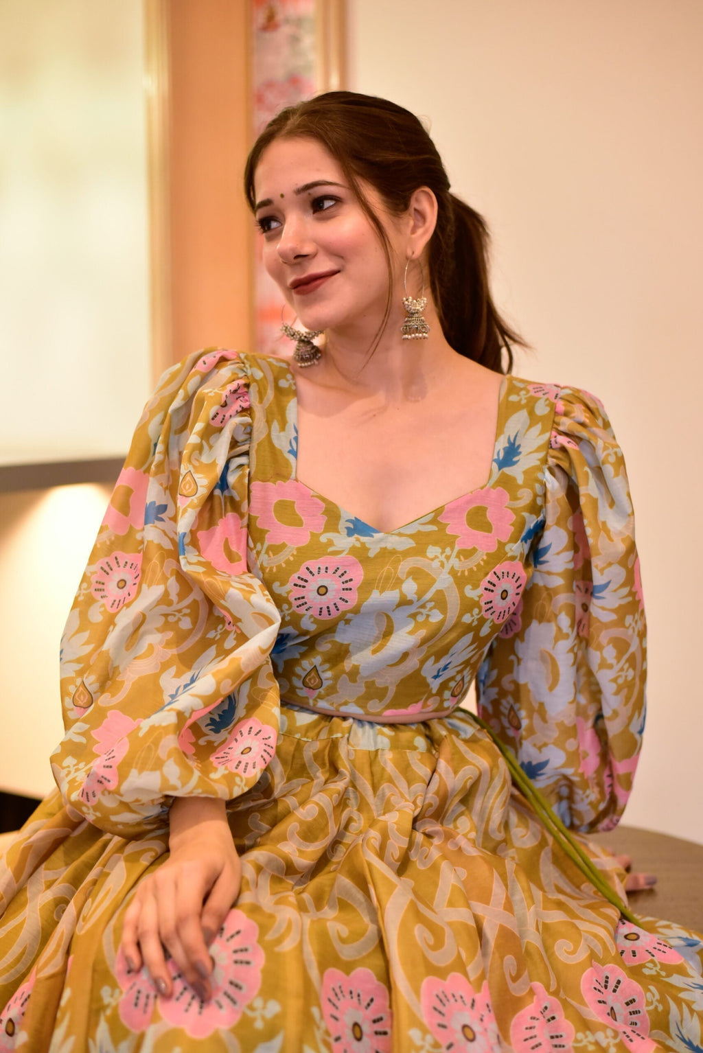 medallion floral lehenga choli