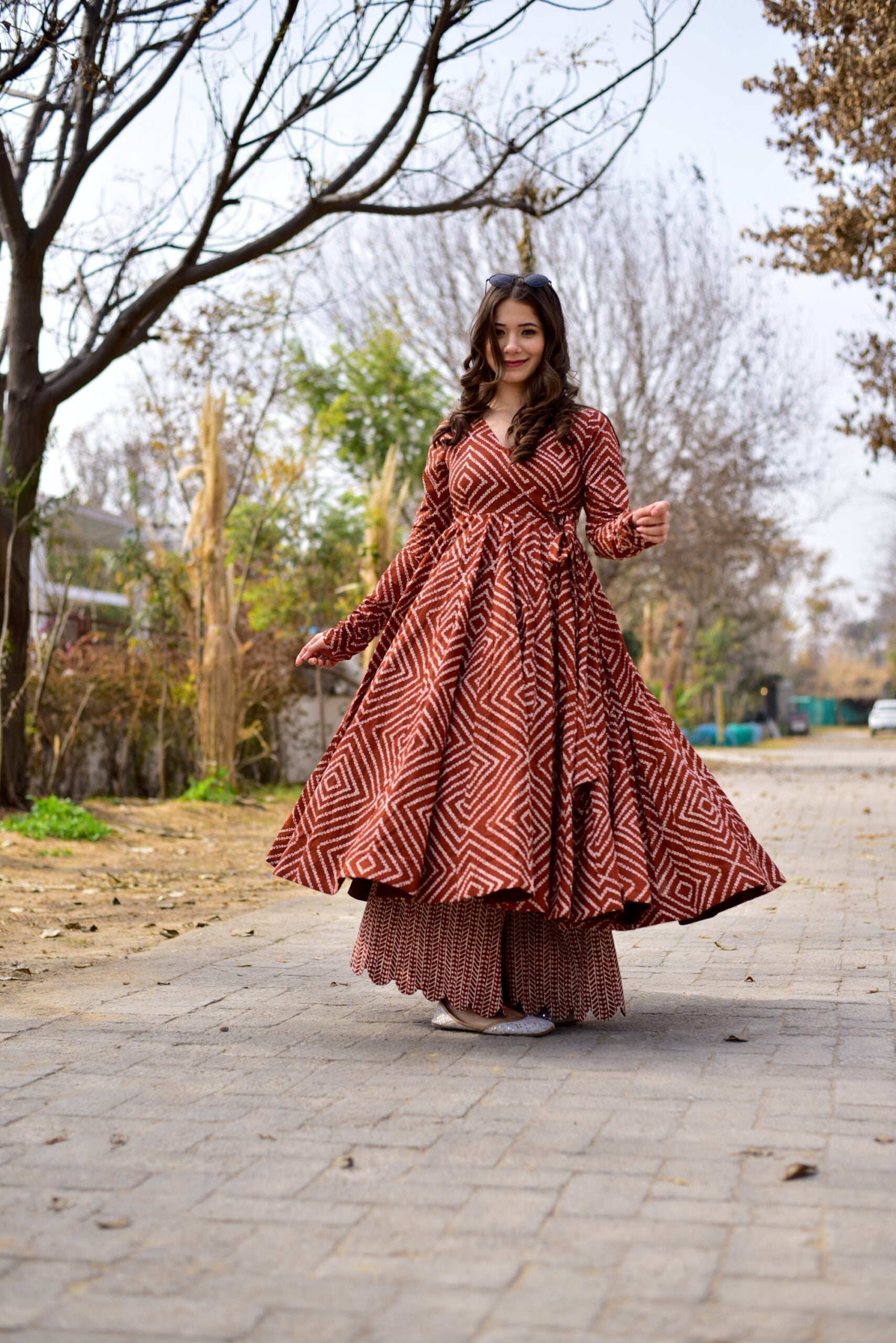 brown emerald suit set