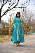 blue blossom kurta palazzo