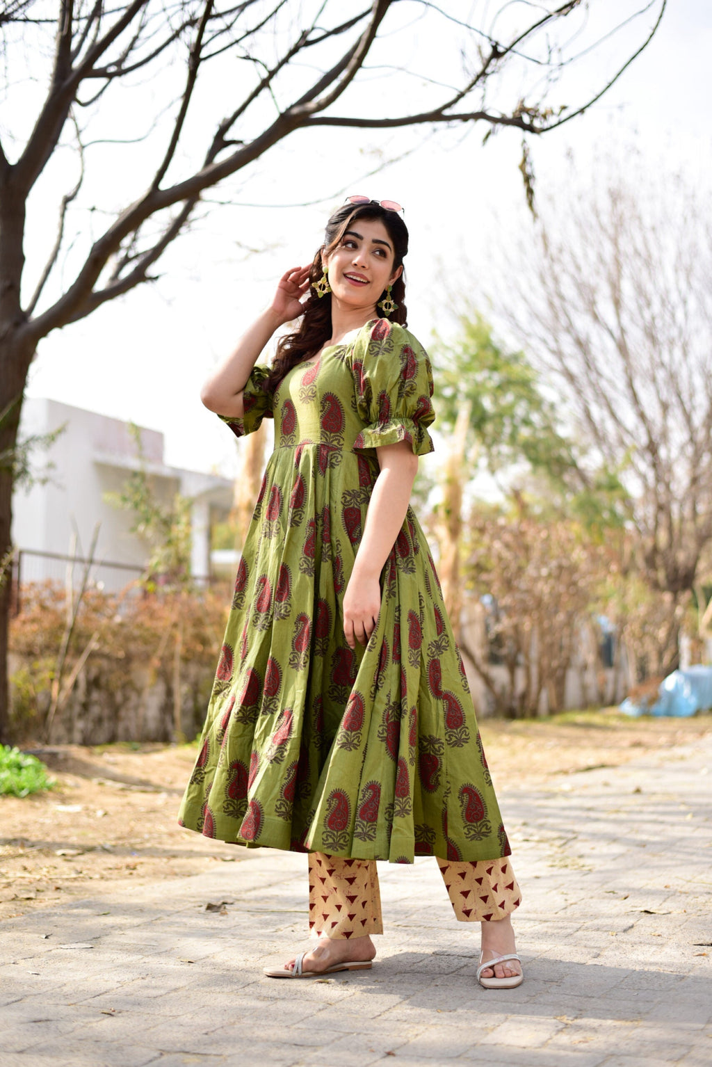 delicate green kurta set