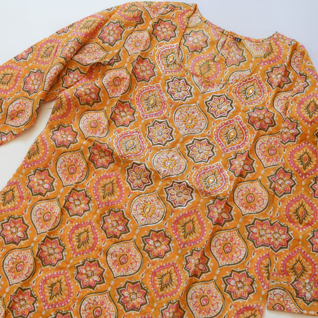 KesariyaVanity Elegant Mustard Pittan Work Suit - DEAL