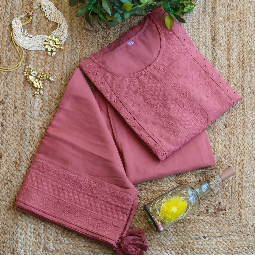 Kesariyavanity Cutwork Embroidered Festive Ready Suit Set - DEAL