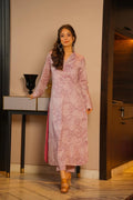 light peach straight kurta set