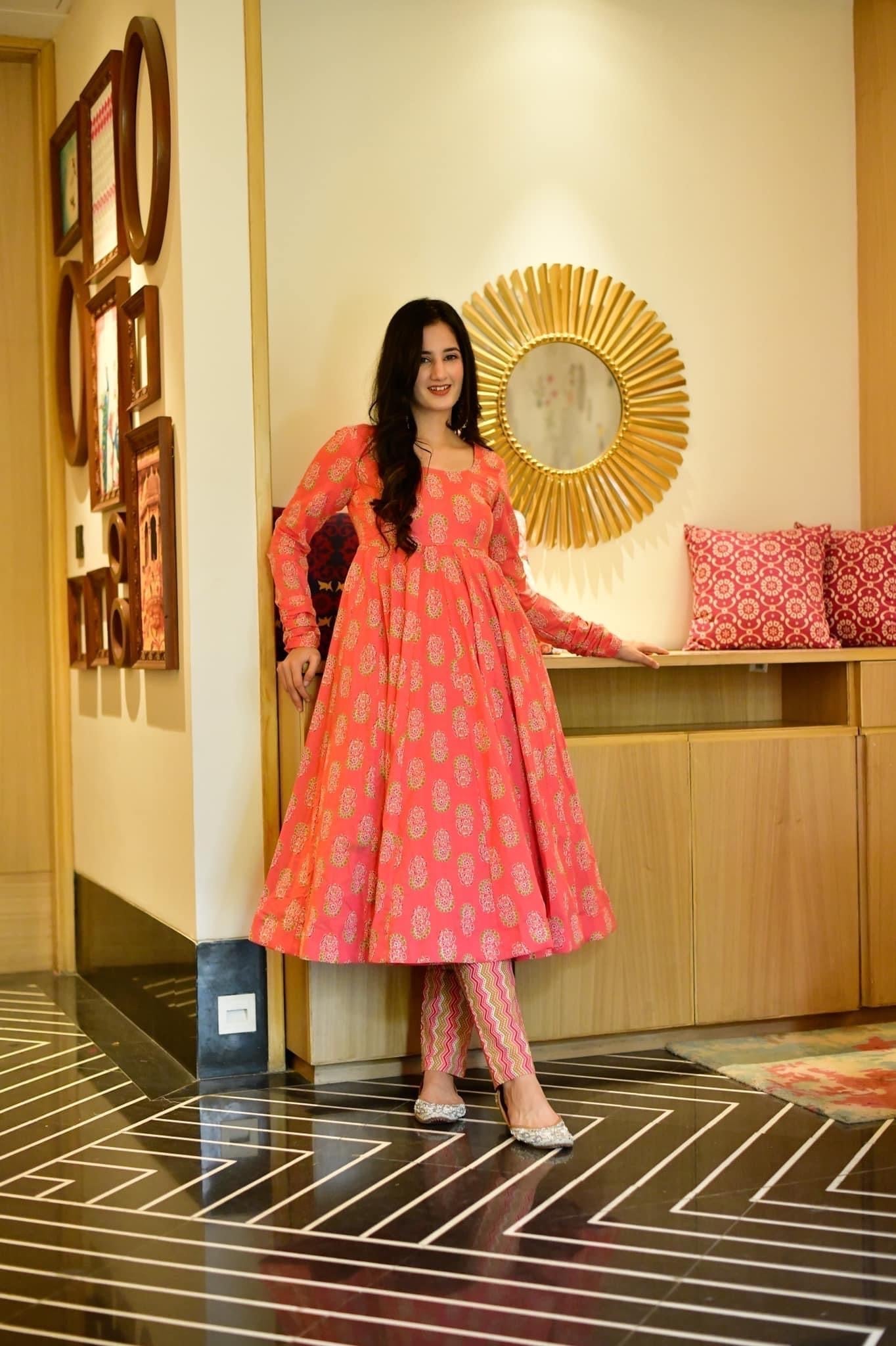 jazzy pink cotton suit set