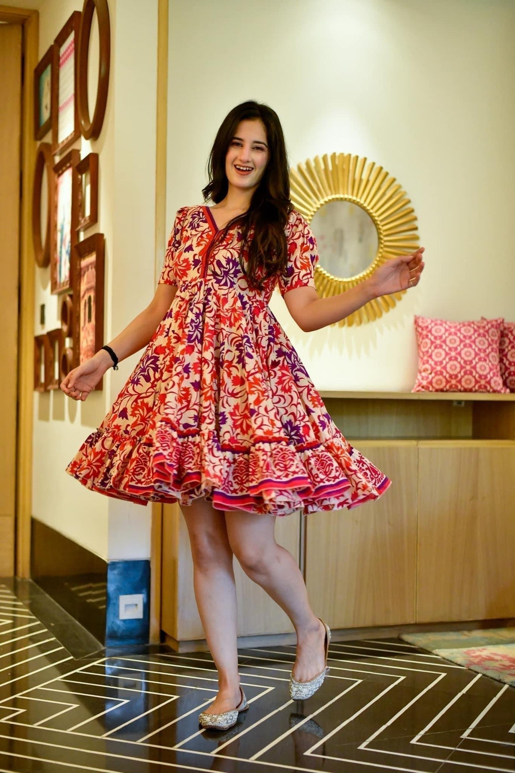 aalia floral cotton dress