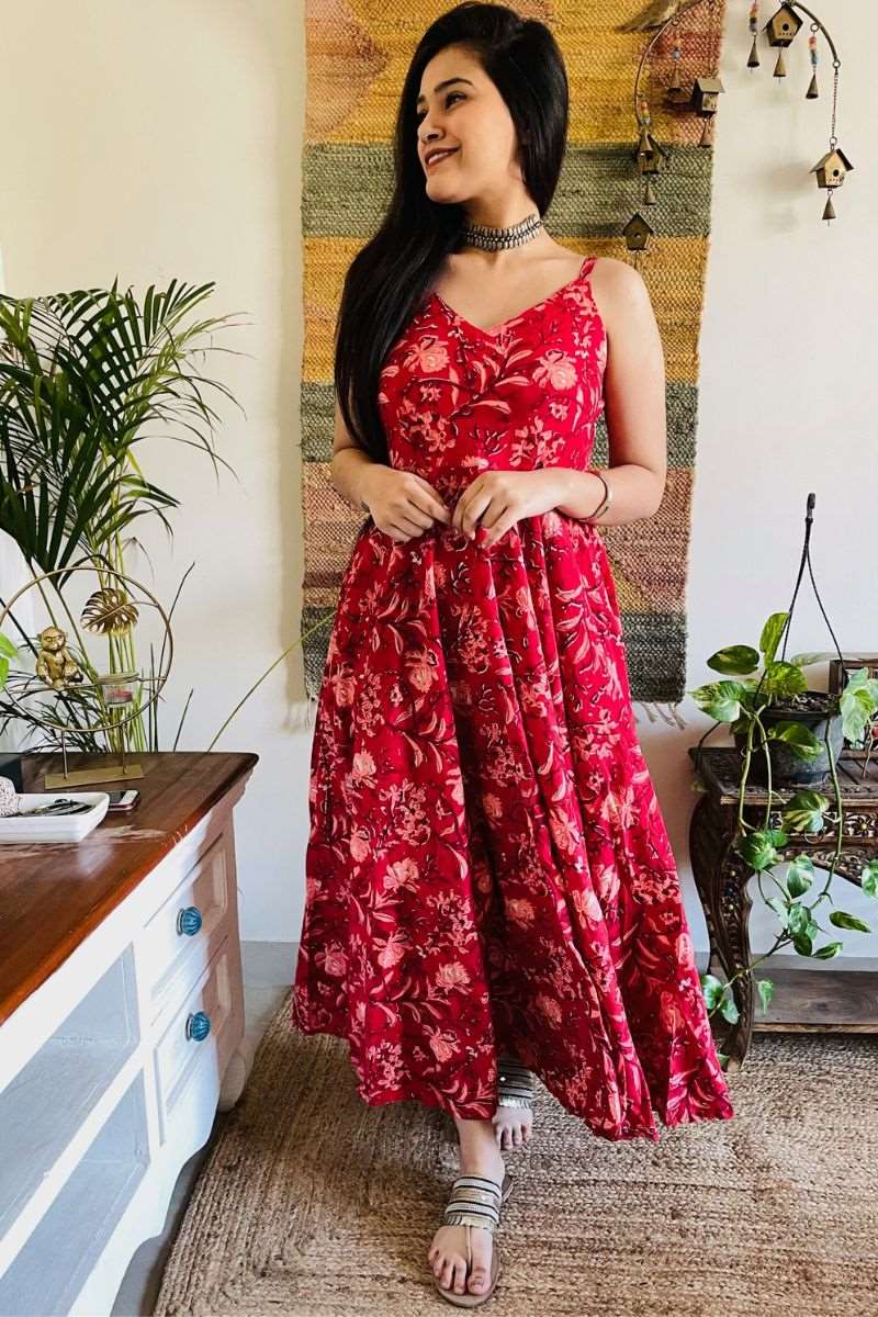 DESERT ROSE HAND BLOCK TWIRL DRESS